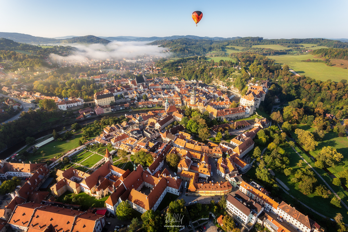 Český Krumlov z balonu