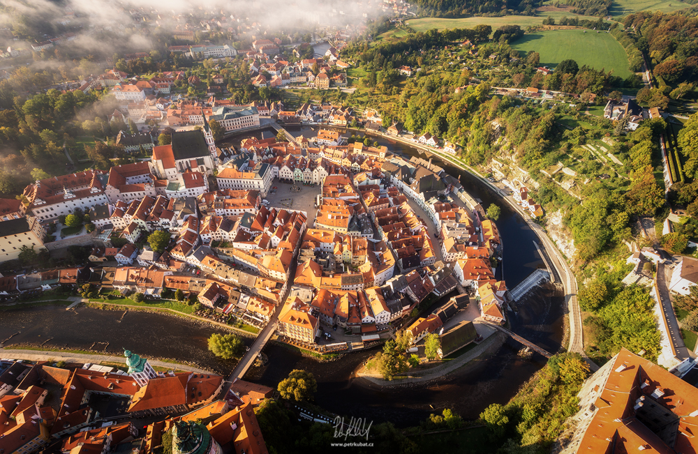 Český Krumlov z balonu