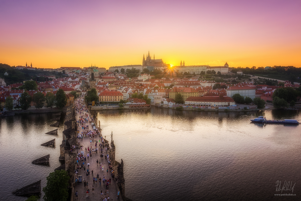 Západ slunce nad Prahou